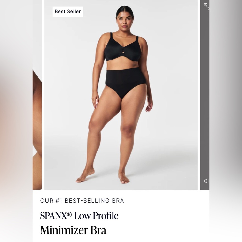 Spanx Low Profile Minimizer Bra, Very Black, 36C